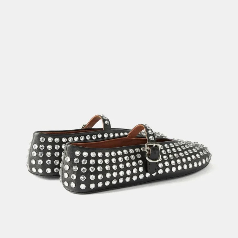 women flats Designer Loafers Shoes Diamond Rivet Mary Jane shoes Woman Stylish Studded Crystal Women Flat Ballet Lolita Shoes-Dollar Bargains Online Shopping Australia