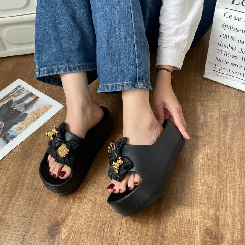 Women Chunky Platform Sandals Casual Anti-slip Slides Summer Wedge Slippers Woman Fashion EVA Outdoor Beach Slippers Flip Flops-Dollar Bargains Online Shopping Australia