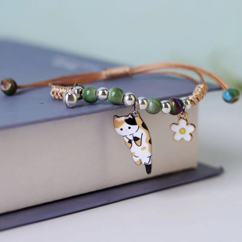 Cartoon Animal Cat Rabbit Flower Bracelet for Girl Kids Women Men Fashion Charm Student Friendship Bracelets Jewelry-Dollar Bargains Online Shopping Australia