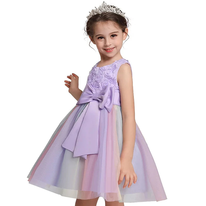 kids Formal Princess Dress Girl Elegant Birthday Party Sleeveless Flowers Dresses Christmas Clothes-Dollar Bargains Online Shopping Australia