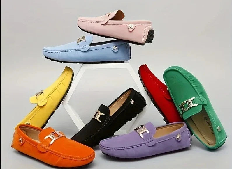 Split Leather Men Loafers Slip on Flats Casual Shoes for Women Moccasins Super Soft Female Footwear-Dollar Bargains Online Shopping Australia