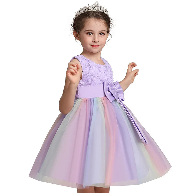 kids Formal Princess Dress Girl Elegant Birthday Party Sleeveless Flowers Dresses Christmas Clothes-Dollar Bargains Online Shopping Australia