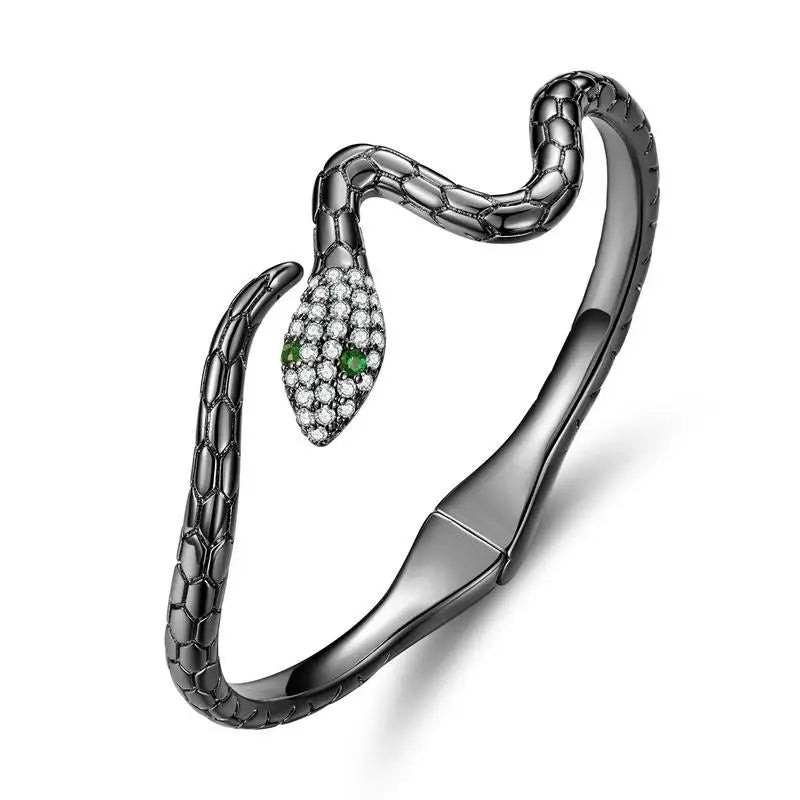 Silver Color Classical Snake Open Bangle Bracelets For Women Men Zircon Charm Bracelet Unique Jewelry Gift-Dollar Bargains Online Shopping Australia