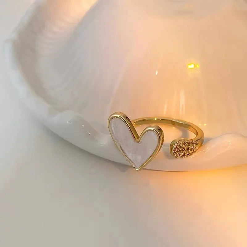 Heart Rings For Women Minimalist Aesthetic Drop Of Oil Open Rings Female Dinner Party Charming Ring Set Jewelry-Dollar Bargains Online Shopping Australia