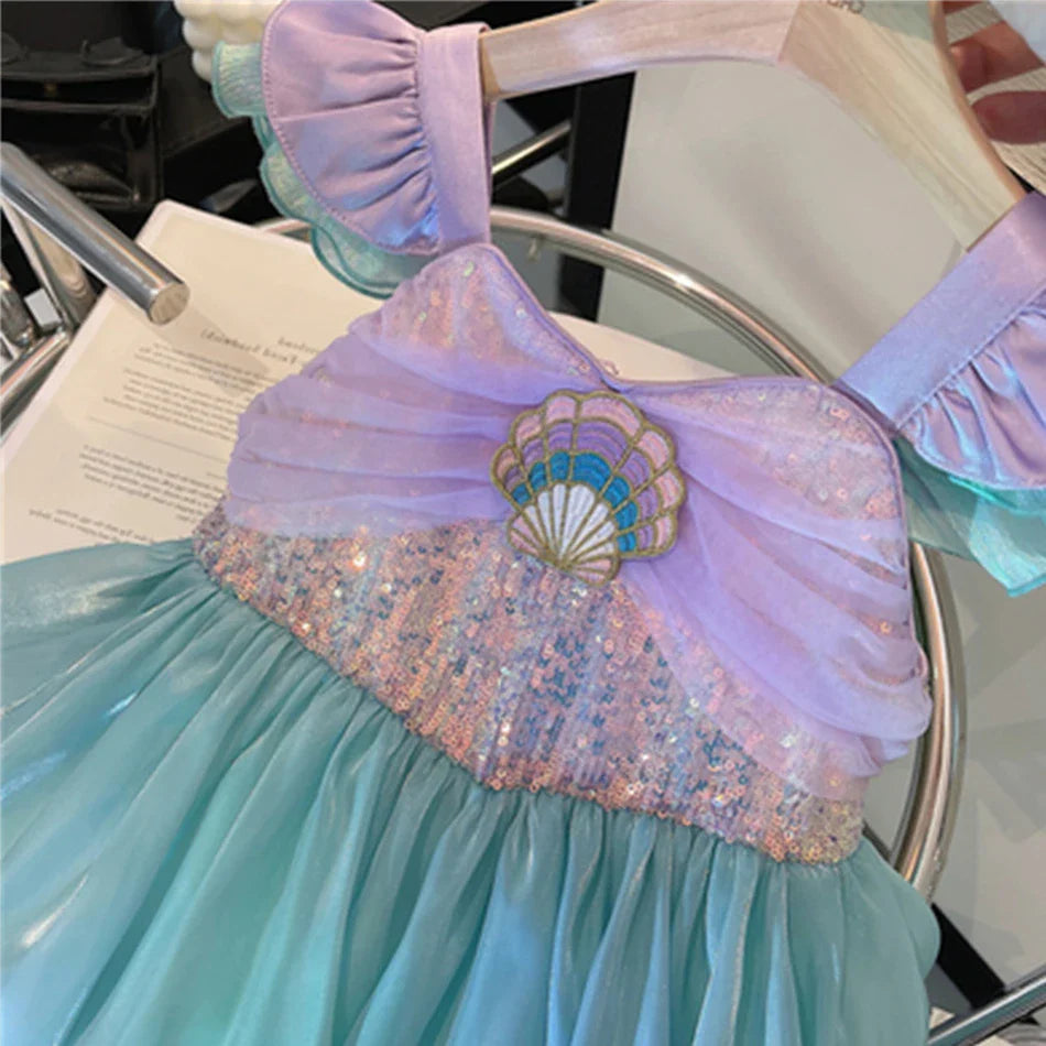 Princess Costume Kids Dress For Girls Cosplay Children Carnival Birthday Party Clothes Mermaid-Dollar Bargains Online Shopping Australia