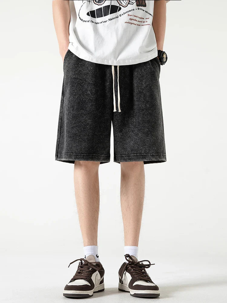 Distressed Summer Shorts Men Cotton Drawstring Harajuku Loose Sweatshorts Male Casual Short Pant Streetwear-Dollar Bargains Online Shopping Australia