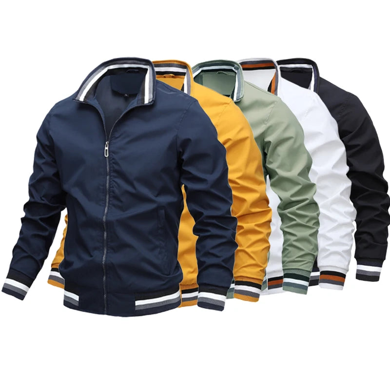 Bomber Casual Jacket Men Autumn Zipper Outerwear Mandarin Sportswear Mens Jackets for Male Windbreaker Coats