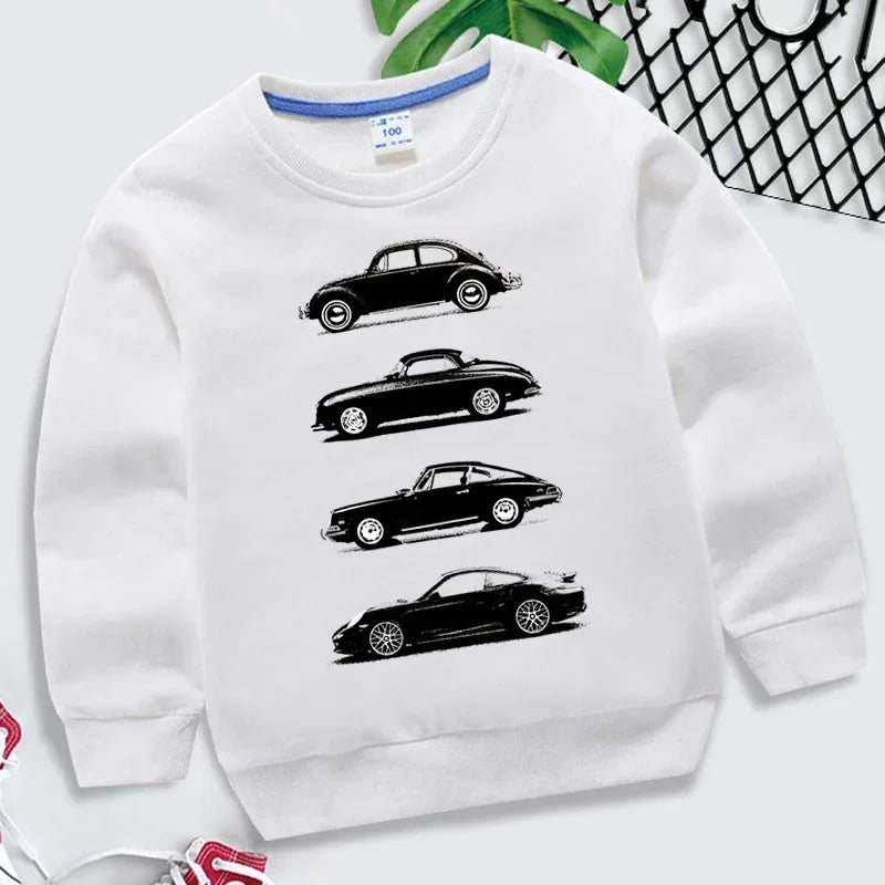 Boys O-neck Sweatshirt Rally Cars Print Tracksuit Fashion Car Lovers Kids Clothes Girls Sweatshirts-Dollar Bargains Online Shopping Australia