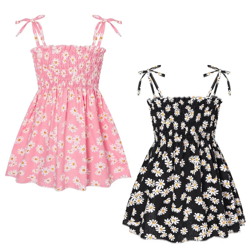 Summer Girl Dresses Kids Sweet Versatile Little Daisy Halter Dress Toddler Sleeveless Sling Cotton Soft Outing Casual Dress-Dollar Bargains Online Shopping Australia