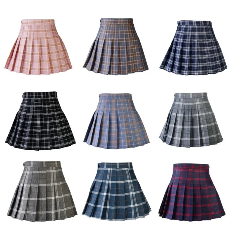 Women Pleat Skirt Preppy Style Plaid 0Mini Cute Japanese School Uniforms Ladies-Dollar Bargains Online Shopping Australia