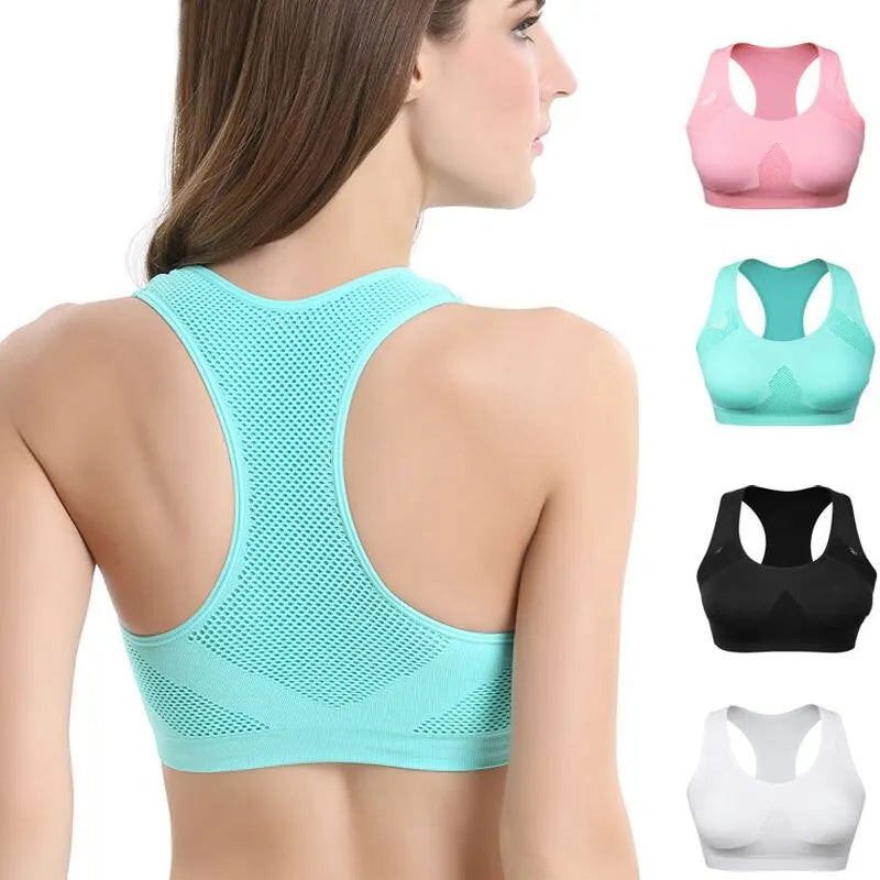 Women Breathable Sports Bra Absorb Sweat Shockproof Padded Gym Running Fitness Double Layer Seamless Yoga Sports Bra Underwear-Dollar Bargains Online Shopping Australia