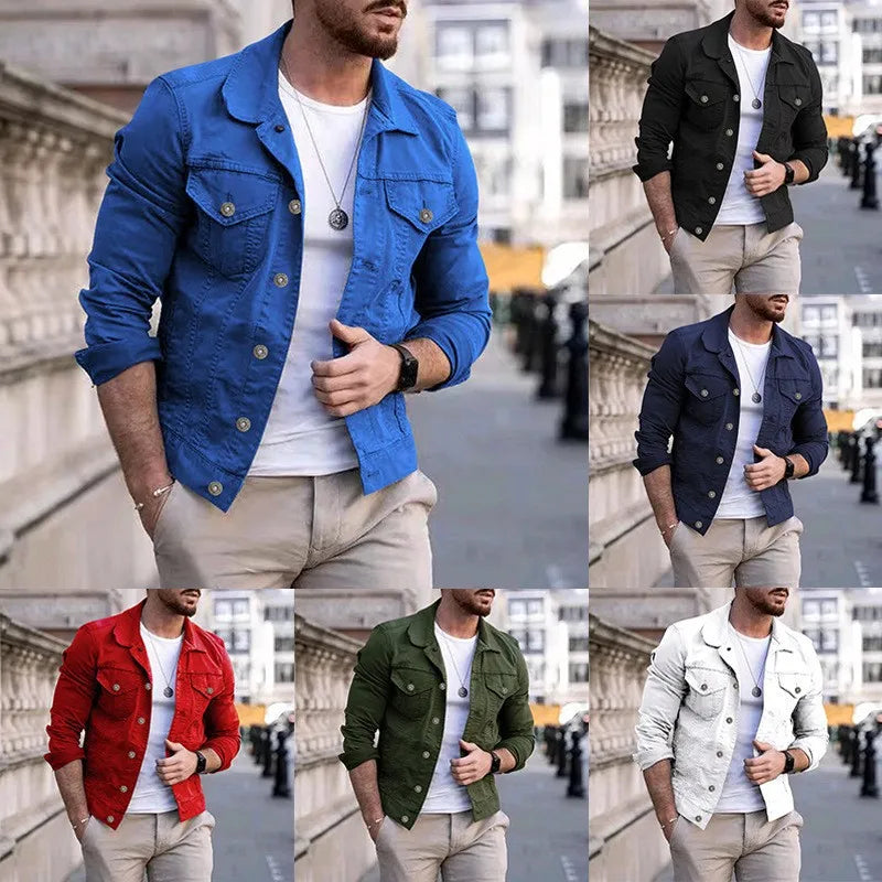 Hip-hop Men's Denim Jackets Streetwear Casual Cotton Classic Slim Jeans Coat Male Brand Clothes Cowboy Jacket-Dollar Bargains Online Shopping Australia