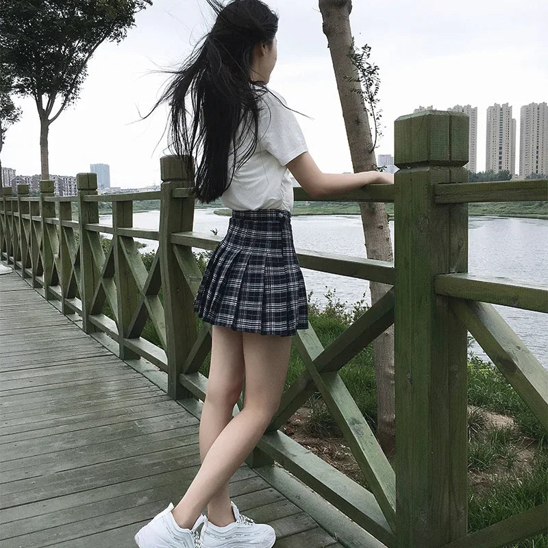 Women Pleat Skirt Preppy Style Plaid 0Mini Cute Japanese School Uniforms Ladies-Dollar Bargains Online Shopping Australia