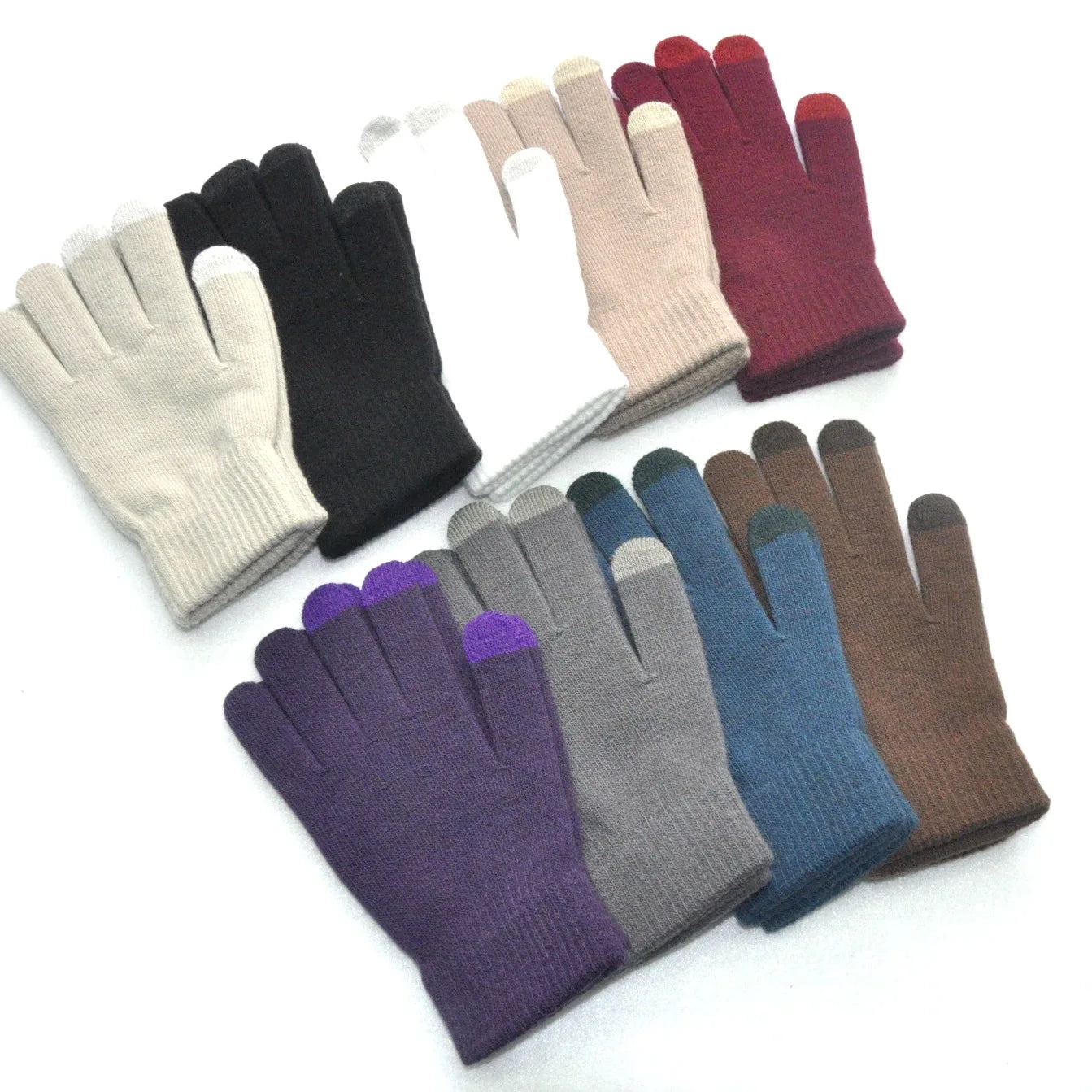 Winter Thicken Warm Gloves For Men Women Students Knitted Three Finger Touch Screen Mittens Outdoor Cycling Skiing Gloves