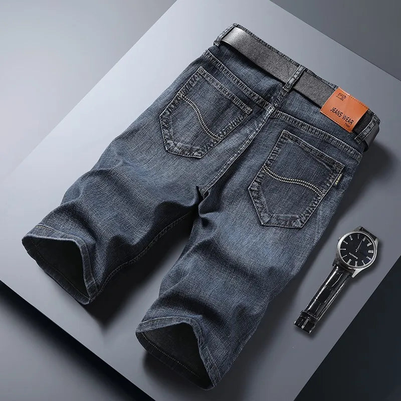 Summer Men Short Denim Jeans Thin Knee Length New Casual Cool Pants Short Elastic Daily High Quality Trousers New Arrivals