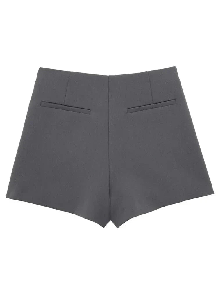 Women Fashion Belt Design Asymmetrical Mini Skirt Shorts Lady Side Zipper Hot Shorts Chic Pantalone-Dollar Bargains Online Shopping Australia