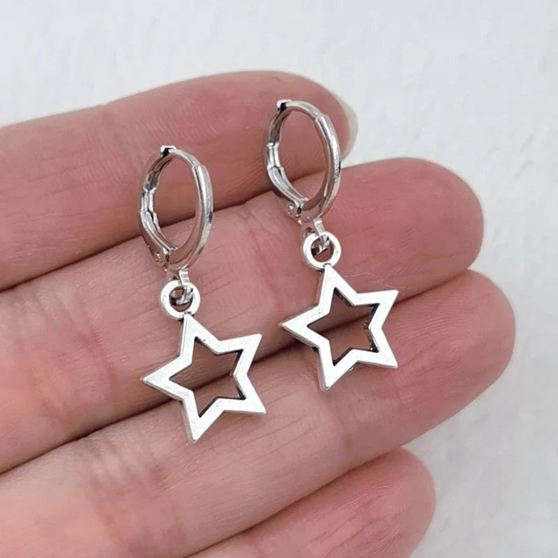 Creative Star Hoop Earrings Fashion Simple Earrings Gifts for Women Cute Mini Little Star 20S Holiday Jewelry-Dollar Bargains Online Shopping Australia