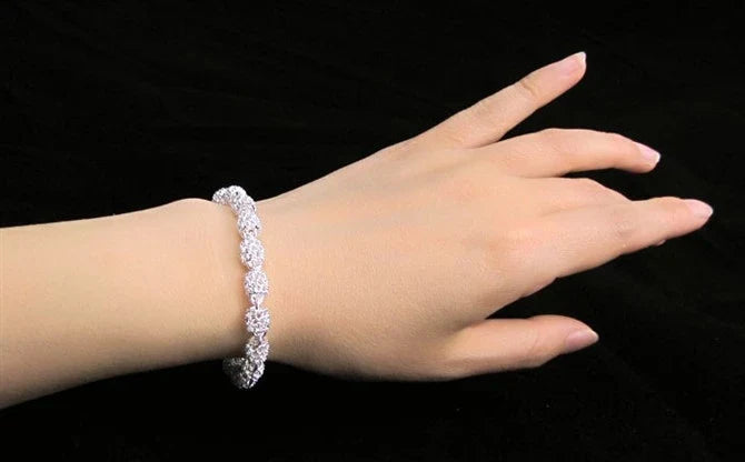 Silver Flower Beads Charm Bracelets For Women Hollow Ball Silver Bracelet Adjustable Wedding Party Jewelry Gifts