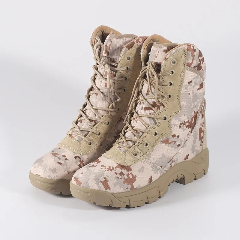 Outdoor Training Men Military Tactical Boots High-Top Desert Army Shoes Camouflage Combat Hunting Climbing Botas Hiking Shoes-Dollar Bargains Online Shopping Australia