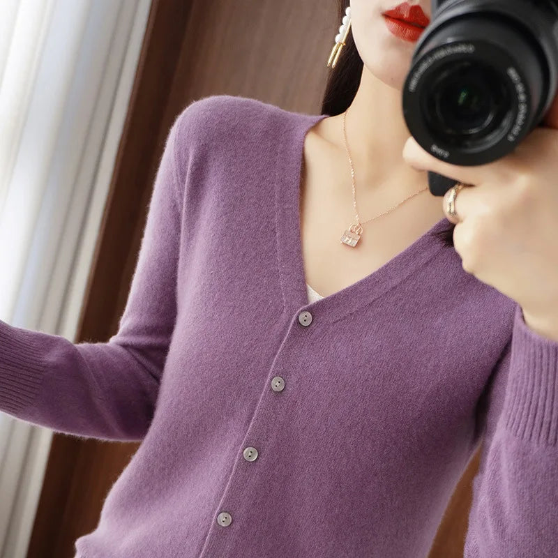 Autumn Winter Single Breasted Knitwears Long Sleeve Warm Knit Cardigan casual Sweater