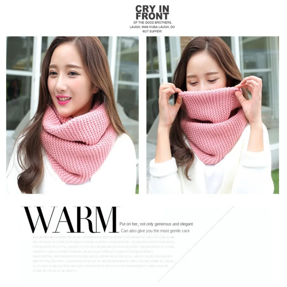 Thickening Thermal Neck Warmer Warm Neck Cover Windproof Fashion Warm Tube Solid Color Bib Knitting Scarf Men Women