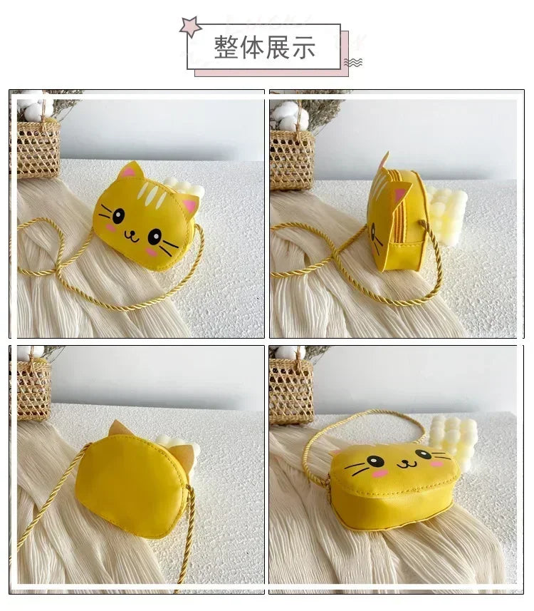 Children's Small Cat Shoulder Bags Lovely Baby Girls Coin Purse Boys Kids Crossbody Bag Handbag Princess Accessories