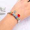 Fashion Simple Glazed Gem Beads Key Lock Love Hanging Bracelet Light Luxury Vintage Bangle For Women Jewelry Gift