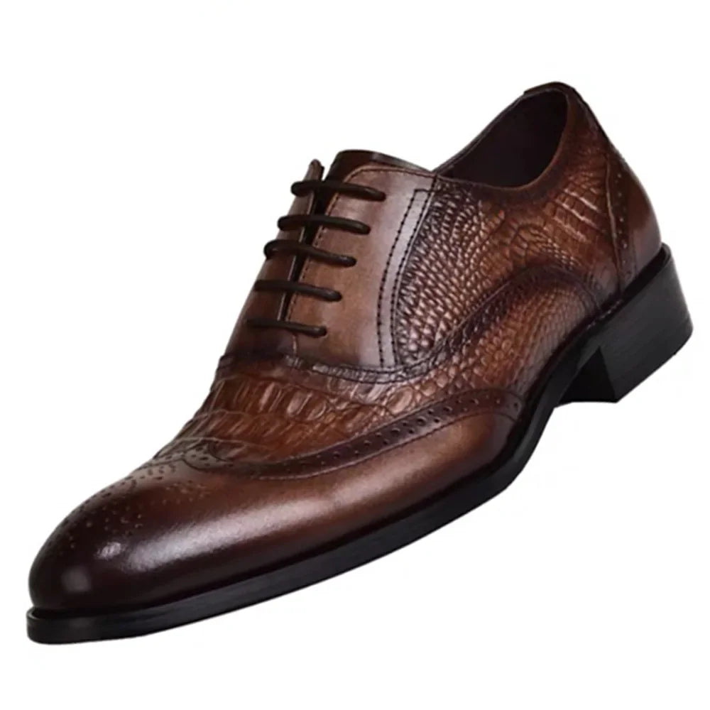 Men casual shoes Brock Oxford retro crocodile leather men formal-Dollar Bargains Online Shopping Australia