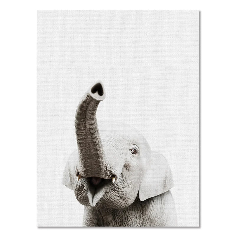 Baby Room Animal Wall Canvas Painting Elephant Giraffe Bear Wall Art Prints Picture Nordic Art Poster for Kid Room Nursery Decor-Dollar Bargains Online Shopping Australia