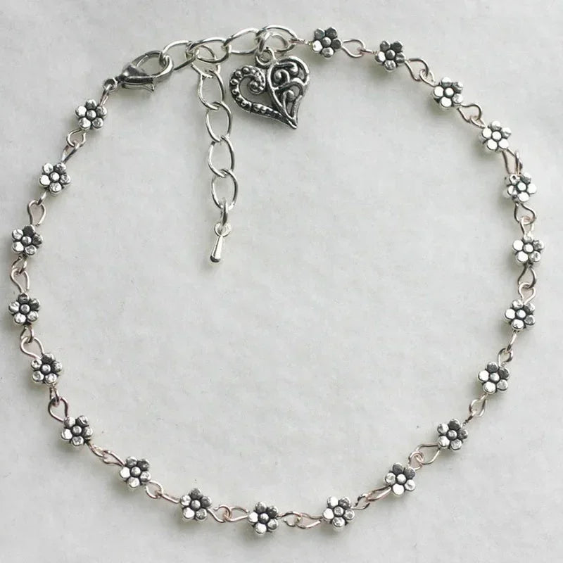 King Heart-shaped anklet flowers-Dollar Bargains Online Shopping Australia