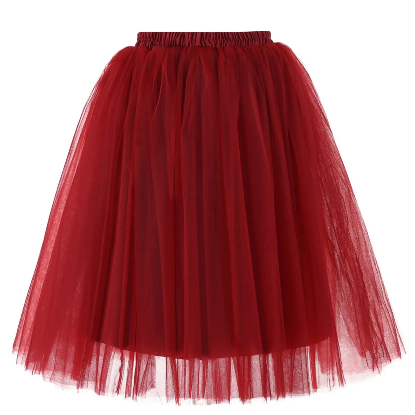 Women Tulle Tutu Skirt Midi Dress Pleated Dance Lolita Princess Petticoat Party Puffy Skirt-Dollar Bargains Online Shopping Australia