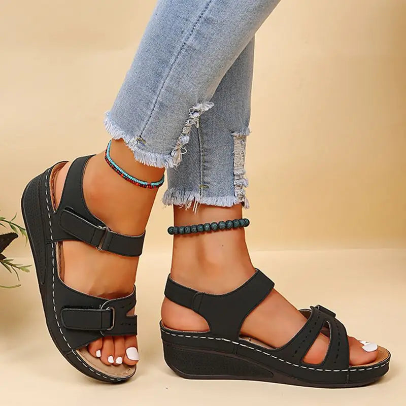 Women Sandals Summer Shoes Open Toe Shoes Woman Plus Size Wedge Sandals-Dollar Bargains Online Shopping Australia