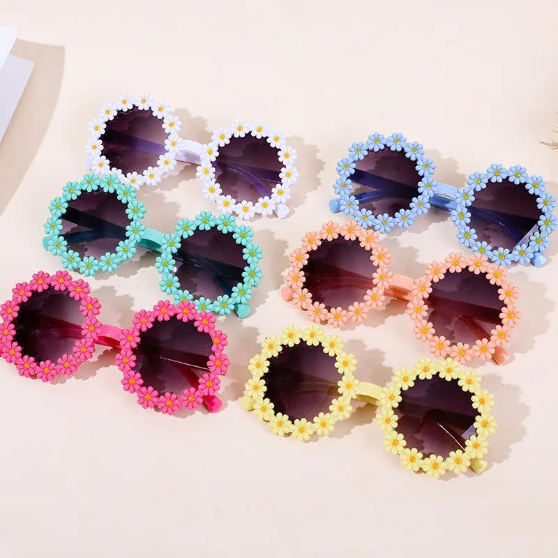 Children Fashion Trendy Sun Flower Sunglasses Cute Lovely Daisy Shape Sun Glasses for Boys Girls Kids Party Eyewear UV400 Shades-Dollar Bargains Online Shopping Australia