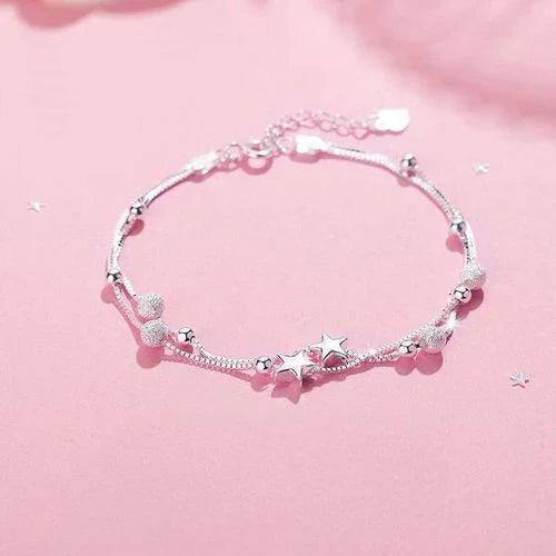 Silver Lucky Beads Ball Chain Bracelet for Women Luxury Fashion Party Wedding Bling Jewelry Lovers Gift Charms-Dollar Bargains Online Shopping Australia