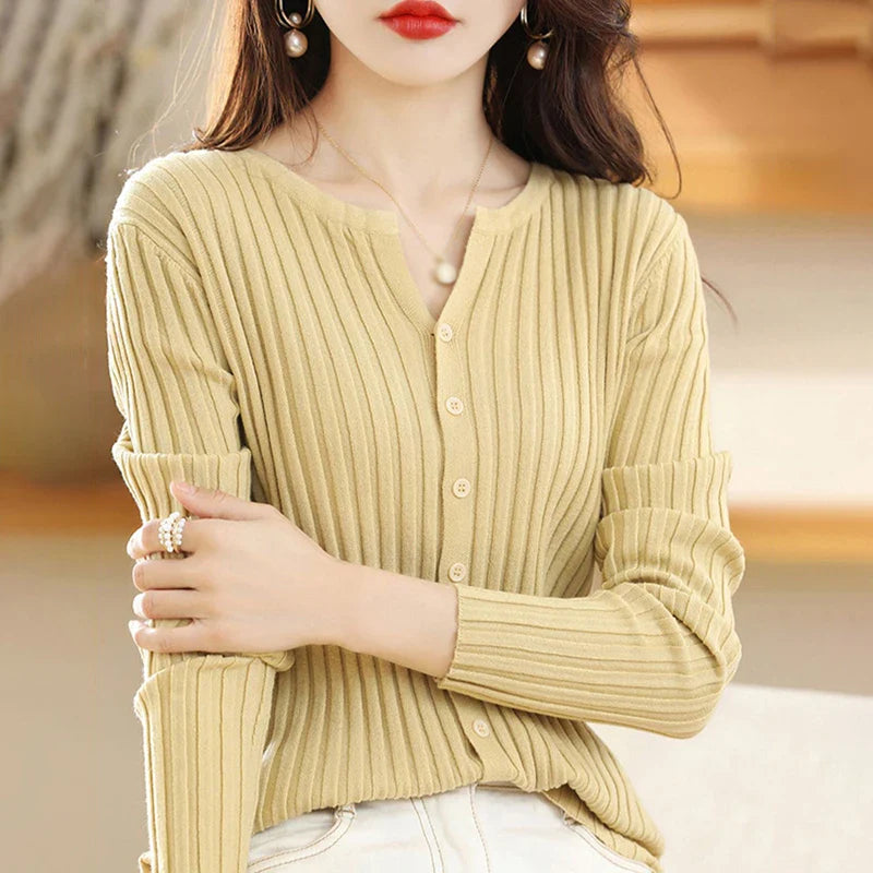 Women's Cardigan Solid Colour Sweater Autumn Winter Slim Casual Cardigan Sweater-Dollar Bargains Online Shopping Australia