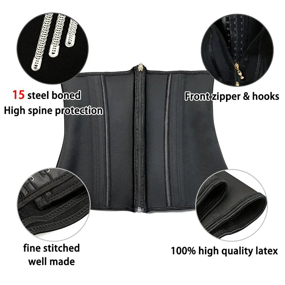 Women Plus Size Fajas Waist Trainer Corset Tummy Control Zipper Vest Body Shaper Cincher Shapewear Slimming Belt Sports Girdle-Dollar Bargains Online Shopping Australia