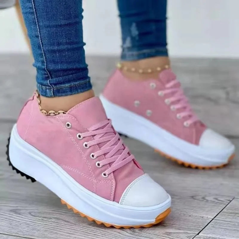 Women Casual Shoes Plus Size Sneakers For Women Platform Sport Shoes Female Lace up Tennis Shoes-Dollar Bargains Online Shopping Australia