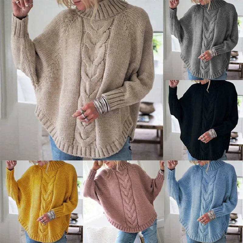 Women Sweater Casual Pullovers Basics Knitted Loose O-neck Batwing Sleeve Elegance Sweet Female Clothing