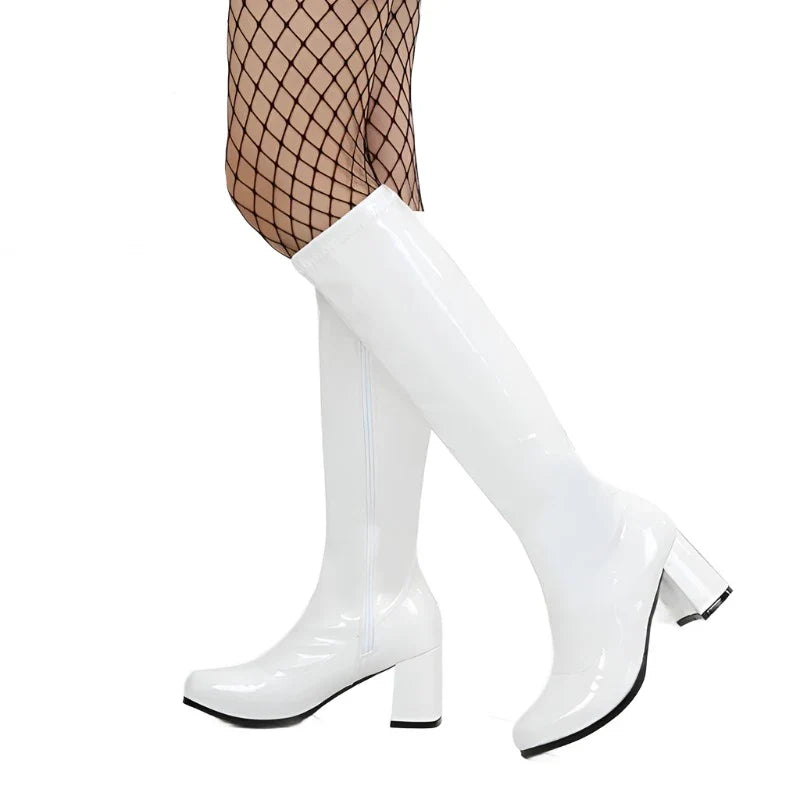 Costumes Knee-High Boots 60s 70s Go Go Boot Retro Ladies Women's Fancy Dress Gogo Party Dance Gothic Shoes Large-Dollar Bargains Online Shopping Australia