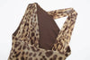 Leopard Print Mesh Bodysuits Women One-Shoulder Backless Jumpsuits Y2K Girl Party Bodysuits