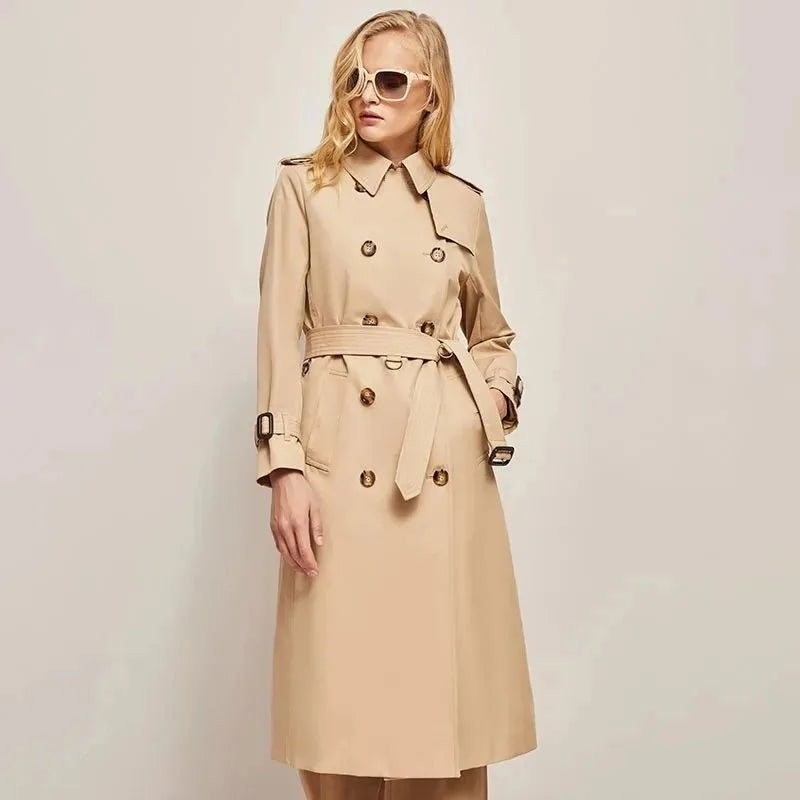 Women's Trench Coat Outerwears Double Breasted Pockets Overcoat Female-Dollar Bargains Online Shopping Australia