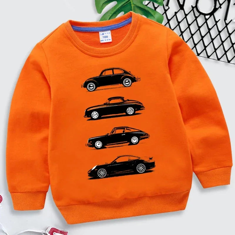 Boys O-neck Sweatshirt Rally Cars Print Tracksuit Fashion Car Lovers Kids Clothes Girls Sweatshirts-Dollar Bargains Online Shopping Australia