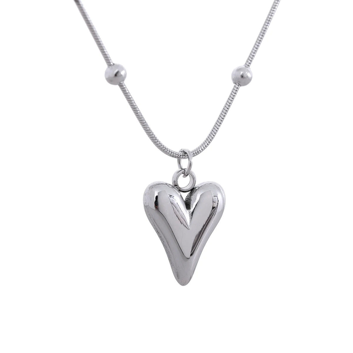 Heart Pendant Chain Necklace for Women Stainless Steel Stylish Choker 18 K Jewelry Waterproof Party Gift-Dollar Bargains Online Shopping Australia