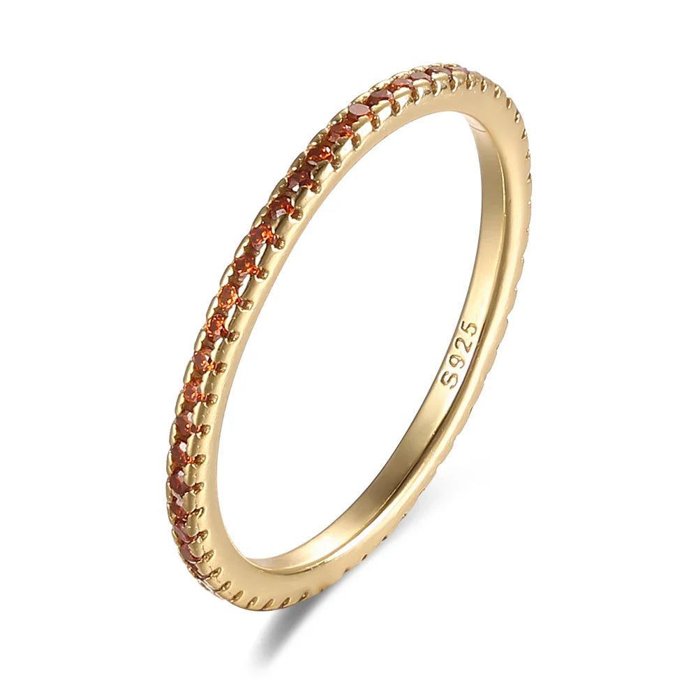 925 Sterling Silver Colorful CZ Rings Stack-able Personalized Gold Color Platinum Plated for Women Fine-Dollar Bargains Online Shopping Australia