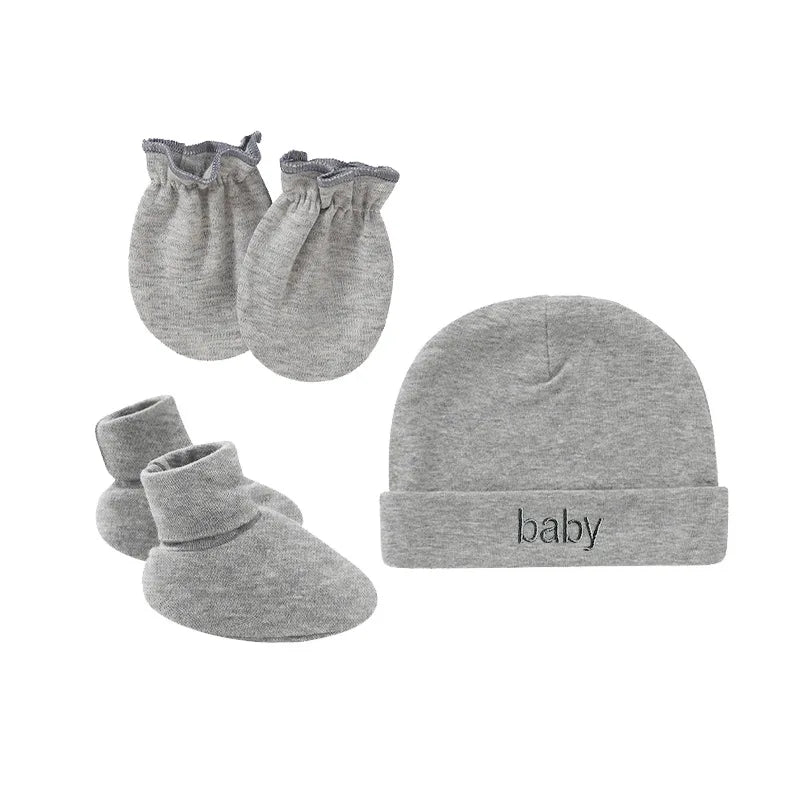 Newborn Hat Gloves Socks Set for Baby Cotton Fall Casual Photography Props Soft Headwear Infant Nightcap Fashion-Dollar Bargains Online Shopping Australia