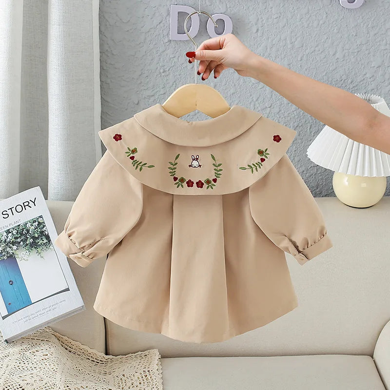 Long-sleeved Embroidered Coat Baby Infant Kids Children Windbreaker Contracted Leisure-Dollar Bargains Online Shopping Australia