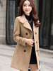 Jacket Women Double Breasted Solid Color Coat Korean Slim Female Woolen Jacket