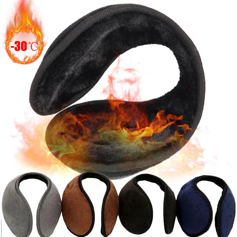 Warm Thicken Velvet Earmuffs Winter Outdoor Cycling Fleece Rabbit Fur Men Women Cycling Ear Cover Protector Plush Soft Ear Muffs