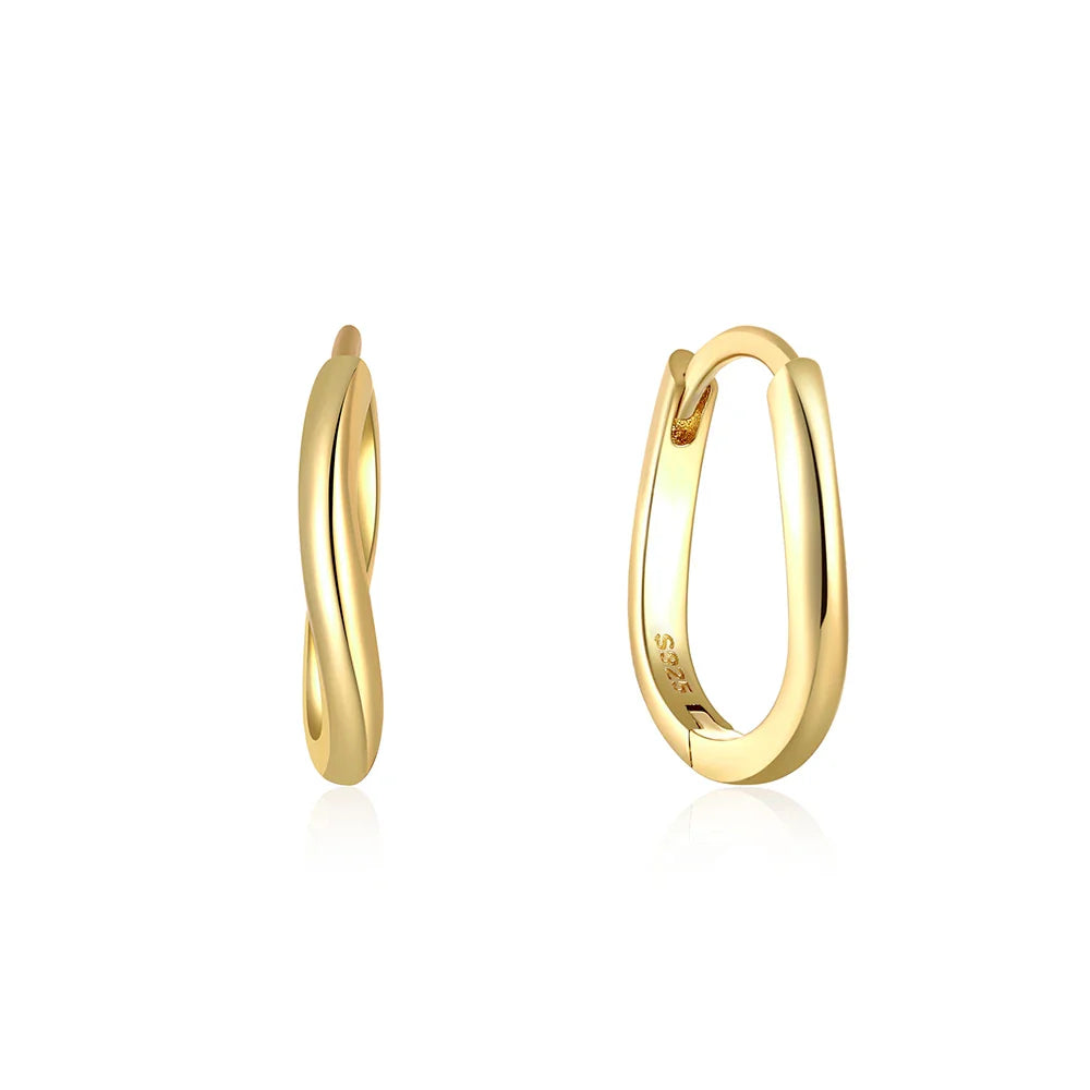 Sterling Silver Glossy Hoop Earrings Gold Color Tiny Cartilage Piercing Small Huggie Earring Fine Jewelry Accessories-Dollar Bargains Online Shopping Australia