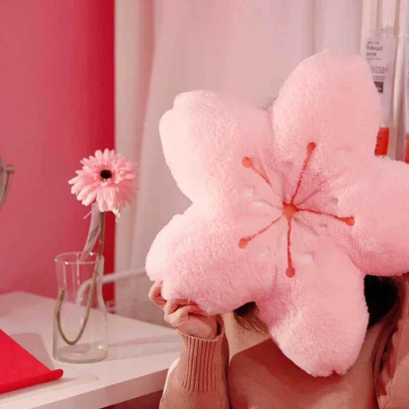 Pink Sakura Plush Pillow Kawaii Flowers Plush Pillow Mat Lifelike Soft Cherry Blossom Cushion Plushie Props Cute pillow-Dollar Bargains Online Shopping Australia